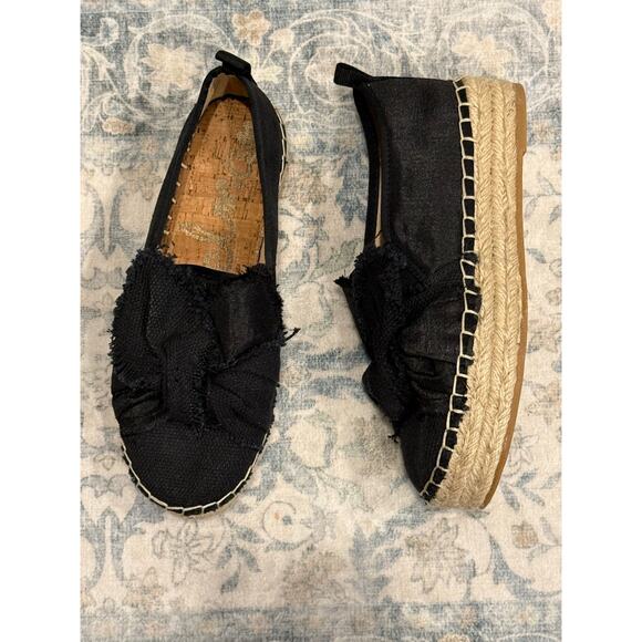 Sam Edelman Cabrera Platform Espadrille Flats in Black Size 6 - Picture 1 of 5